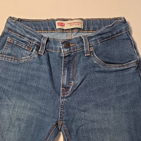 Levis 511 Slim Boys Blue Jeans Size 14reg Adjustable Waist 27 Length 29 - Picture 2 of 10